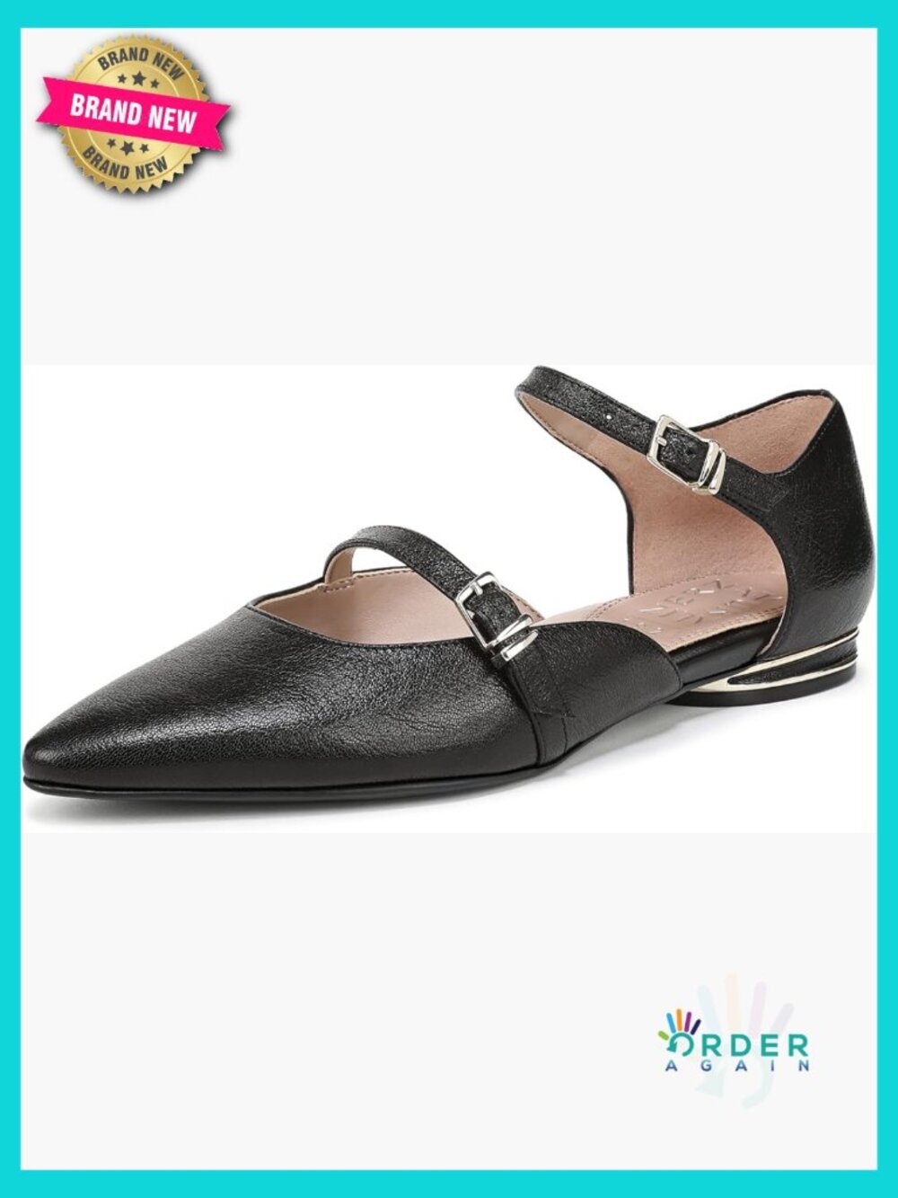 Pointed Toe Mary Jane Flats with Buckle Straps Comfortable Dress Shoes